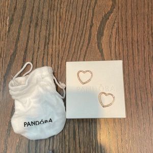 Pandora Asymmetrical Heart Hoop Earrings